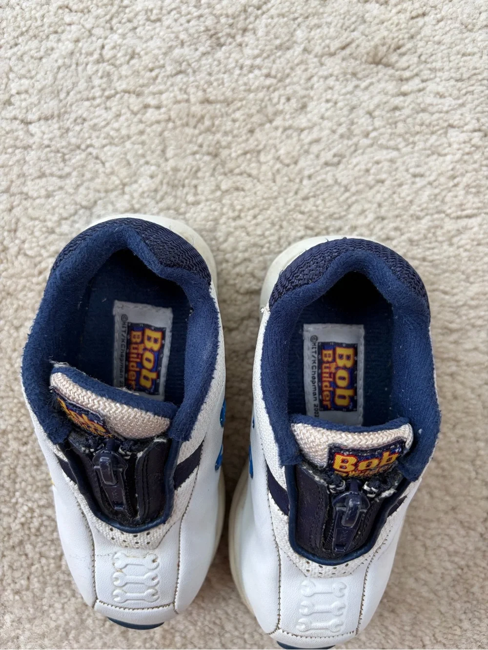 Vintage Y2K Bob The Builder Toddler Size 7 Kids Character Zip Sneakers Shoe 2002